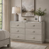 Fezi Wide Dresser | 6 Drawers | Silver Steel Finger Pulls | Dusty Gray