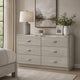 Fezi Wide Dresser | 6 Drawers | Silver Steel Finger Pulls | Dusty Gray