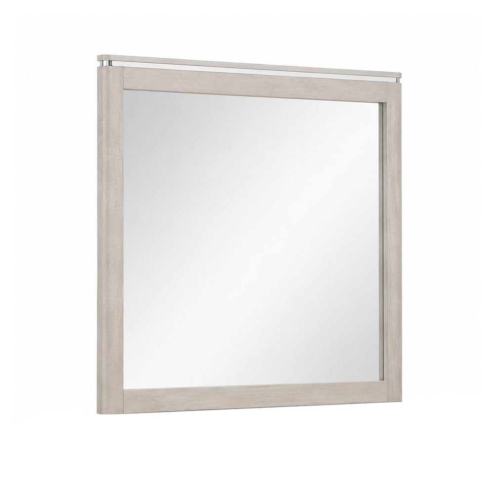 Hezi Dresser Mirror | Glam White | Multi Layer Molded Frame | 41x42