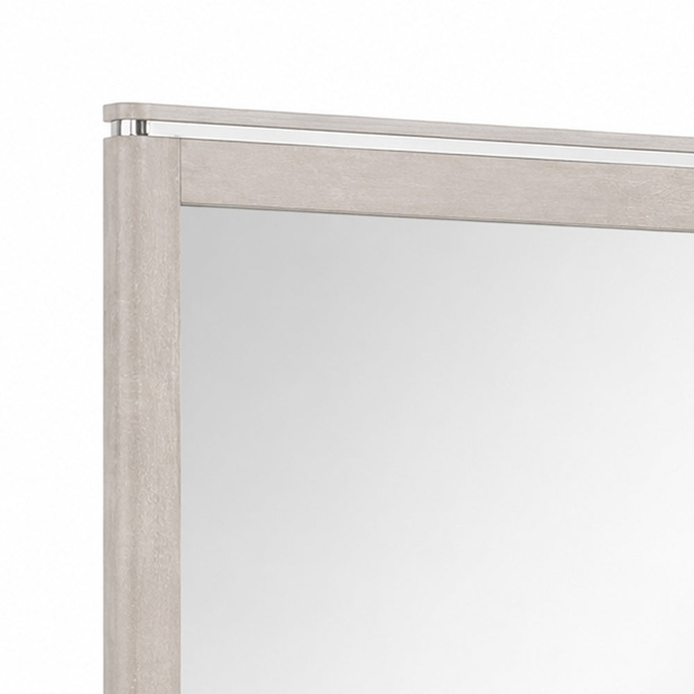 Hezi Dresser Mirror | Glam White | Multi Layer Molded Frame | 41x42