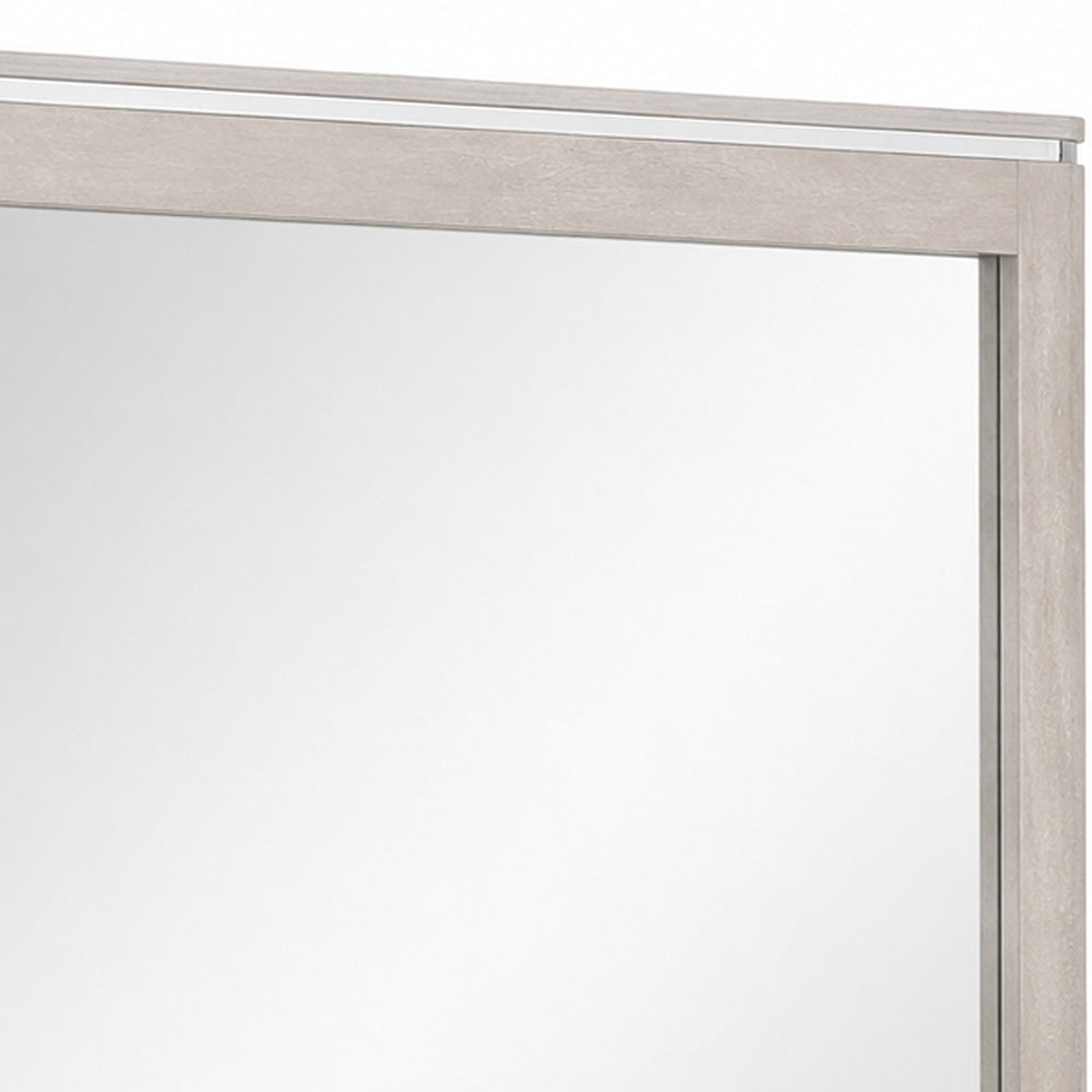 Hezi Dresser Mirror | Glam White | Multi Layer Molded Frame | 41x42