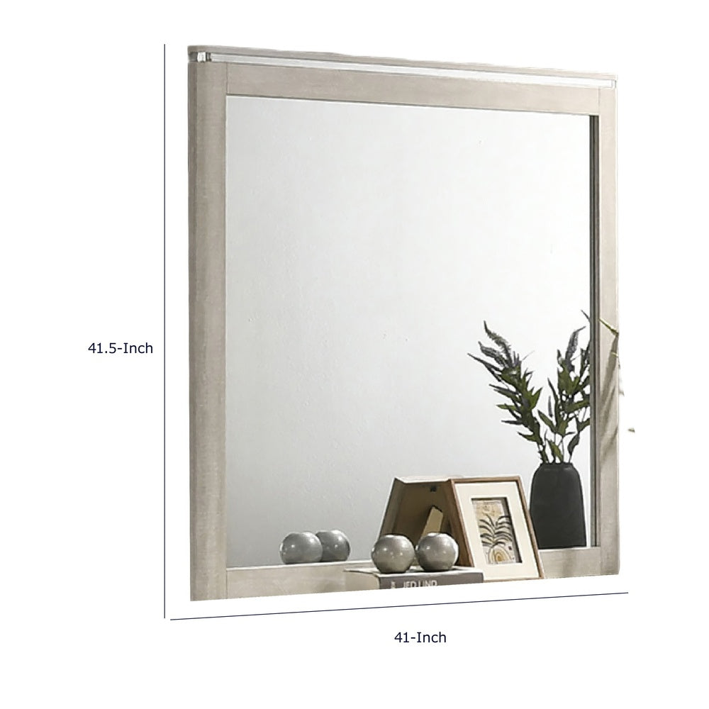 Hezi Dresser Mirror | Glam White | Multi Layer Molded Frame | 41x42