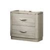 Fezi Nightst& | 2 Drawers | Silver Steel Finger Pulls | Dusty Gray