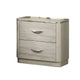 Fezi Nightst& | 2 Drawers | Silver Steel Finger Pulls | Dusty Gray
