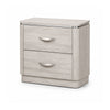 Fezi Nightst& | 2 Drawers | Silver Steel Finger Pulls | Dusty Gray