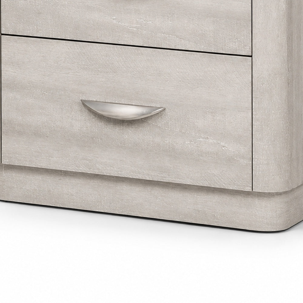 Fezi Nightst& | 2 Drawers | Silver Steel Finger Pulls | Dusty Gray