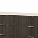 Lim Wide Dresser | 6 Drawers | White Faux Marble | Dark Walnut Brown