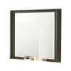 Lim Dresser Mirror | Dark Walnut Brown | Faux Marble | 39x45 Fluted Frame