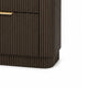 Lim Nightst& | 6 Drawers | White Faux Marble | Dark Walnut Brown
