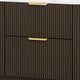 Lim Nightst& | 6 Drawers | White Faux Marble | Dark Walnut Brown