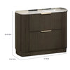 Lim Nightst& | 6 Drawers | White Faux Marble | Dark Walnut Brown