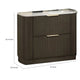 Lim Nightst& | 6 Drawers | White Faux Marble | Dark Walnut Brown