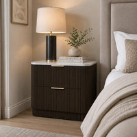 Dark Walnut Brown, White, Gold