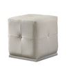 Keza Vanity Stool | White Tufted Seat | 19 " Cubic Membrane Press