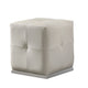 Keza Vanity Stool | White Tufted Seat | 19 " Cubic Membrane Press