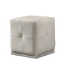Keza Vanity Stool | White Tufted Seat | 19 " Cubic Membrane Press