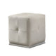 Keza Vanity Stool | White Tufted Seat | 19 " Cubic Membrane Press