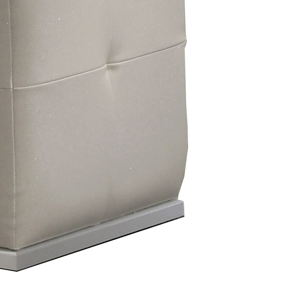 Keza Vanity Stool | White Tufted Seat | 19 " Cubic Membrane Press