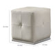 Keza Vanity Stool | White Tufted Seat | 19 " Cubic Membrane Press