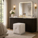 Keza Vanity Stool | White Tufted Seat | 19 " Cubic Membrane Press