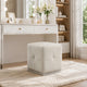 Keza Vanity Stool | White Tufted Seat | 19 " Cubic Membrane Press