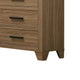Pize Wide Dresser | 6 Drawers | Black Metal Linear Bar Pulls | Walnut Brown