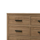 Pize Wide Dresser | 6 Drawers | Black Metal Linear Bar Pulls | Walnut Brown