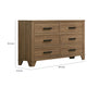 Pize Wide Dresser | 6 Drawers | Black Metal Linear Bar Pulls | Walnut Brown