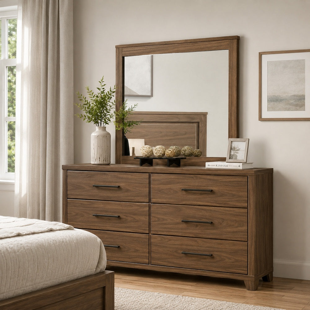 Pize Dresser Mirror |  Walnut Brown | 39x39 L&scape Frame