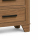 Pize Nightst& | 2 Drawers | Black Metal Linear Bar Pulls | Walnut Brown