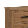 Pize Nightst& | 2 Drawers | Black Metal Linear Bar Pulls | Walnut Brown