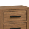Pize Nightst& | 2 Drawers | Black Metal Linear Bar Pulls | Walnut Brown