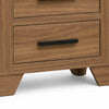 Pize Nightst& | 2 Drawers | Black Metal Linear Bar Pulls | Walnut Brown