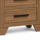 Pize Nightst& | 2 Drawers | Black Metal Linear Bar Pulls | Walnut Brown