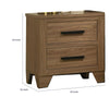 Pize Nightst& | 2 Drawers | Black Metal Linear Bar Pulls | Walnut Brown