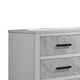 Feza Wide Dresser | 6 Drawers with Faux Marble Inset | Black Pulls | White