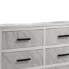 Feza Wide Dresser | 6 Drawers with Faux Marble Inset | Black Pulls | White