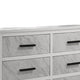 Feza Wide Dresser | 6 Drawers with Faux Marble Inset | Black Pulls | White