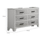 Feza Wide Dresser | 6 Drawers with Faux Marble Inset | Black Pulls | White