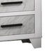 Feza Nightst& | 2 Drawers with Faux Marble Inset | Black Pulls | White