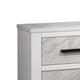 Feza Nightst& | 2 Drawers with Faux Marble Inset | Black Pulls | White
