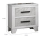 Feza Nightst& | 2 Drawers with Faux Marble Inset | Black Pulls | White