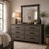 Bry Dresser Mirror | Crown Molded Top | 38x40 Rustic Gray Frame