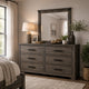 Bry Dresser Mirror | Crown Molded Top | 38x40 Rustic Gray Frame