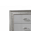 Cyl Tall Dresser Chest | 5 Drawers | Silver Scale Molded Trim | Metallic Gray