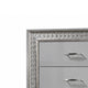 Cyl Tall Dresser Chest | 5 Drawers | Silver Scale Molded Trim | Metallic Gray