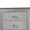 Cyl Tall Dresser Chest | 5 Drawers | Silver Scale Molded Trim | Metallic Gray