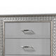 Cyl Tall Dresser Chest | 5 Drawers | Silver Scale Molded Trim | Metallic Gray