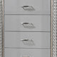 Cyl Tall Dresser Chest | 5 Drawers | Silver Scale Molded Trim | Metallic Gray