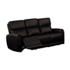 Sily Power Recliner Sofa w USB | Contour Arms | Foam Fill Black Faux Leather